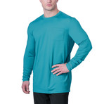 Arctic Cool Instant Cooling Long Sleeve Pocket Workwear Shirt // Teal Punch (Small)