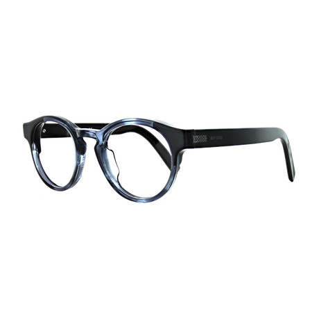 Men's Round Glasses // Havana Blue Gray