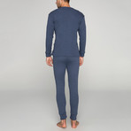 Logan Thermal Top + Bottom Base Layer Set // Navy (2XL)