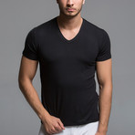 Bamboo V Neck T-Shirt // Black (L)