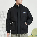 Nothing Down High Collar Down Jacket // Black (S)