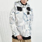 Commander High Neck Hooded Down Jacket // Camouflage (L)