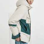 Nothing Down Double Color Down Jacket // Cream (XL)