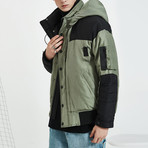 Unstoppable Force Hooded Down Jacket // Green (M)