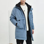 Agreeable Long Down Jacket // Blue (XL)
