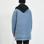 Agreeable Long Down Jacket // Blue (XL)