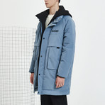 Agreeable Long Down Jacket // Blue (2XL)