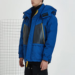 Contemporary Hooded Down Jacket // Blue (2XL)