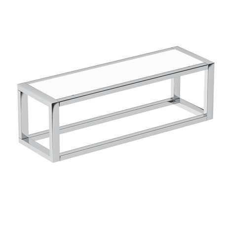 The Grid // Towel Rack With Shelf Basket // Chrome + White (13"L)