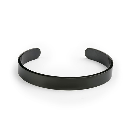 Stainless Steel Wide Bangle // Black
