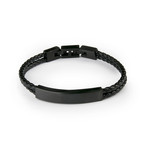Leather Double Braid Bracelet // Black