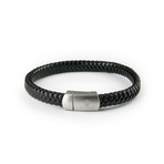 Leather Woven Bracelet // Black