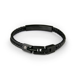 Leather Double Braid Bracelet // Black