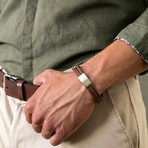 Leather Triple Strap Bracelet // Brown