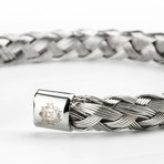 Stainless Steel Braided Bangle // Silver Tone