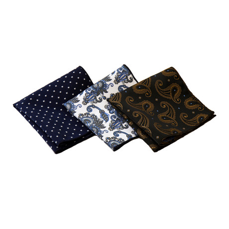 Michael Silk Handkerchief // Assorted // Pack of 3