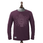 The Beholder Long Sleeve T-shirt // Burgundy (2XL)