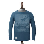 Mr. Crocodile Long Sleeve T-shirt // Deep Blue (S)