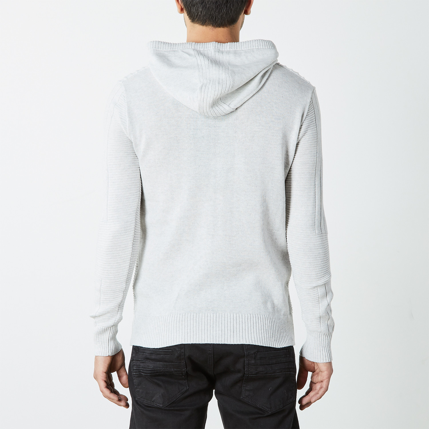 Ribbed Pullover Hooded Sweater // Off White (3XL) - Xray Jeans - Touch ...