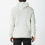Hooded Knit Pullover With Accent // White (XL)