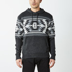 Aztec Hooded Pullover Sweater // Black (M)
