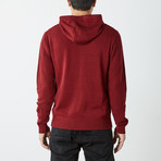 Ribbed Pullover Hooded Sweater // Maroon (S)