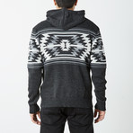 Aztec Hooded Pullover Sweater // Black (2XL)