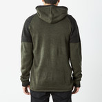 Two Toned Hooded Sweater // Olive (L)