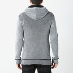 Pullover Sweater With Toggle Detail + Sherpa Lined Hoodie // Heather Gray (M)