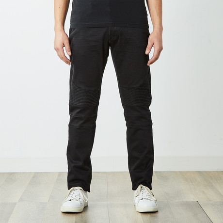 Slim Fit Moto Jeans // Black (30WX30L)