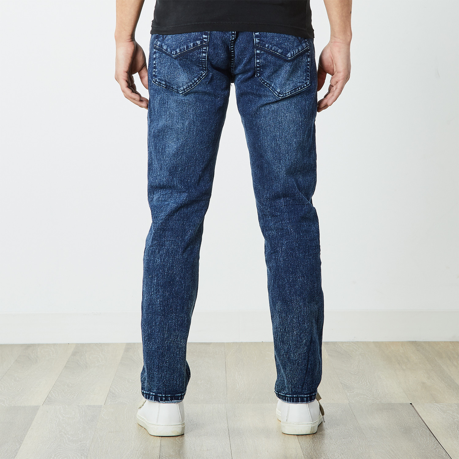 Men's Distressed Dark Wash Jeans // Dark Blue (32WX30L) - Xray Jeans ...