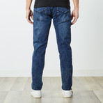 Men's Distressed Dark Wash Jeans // Dark Blue (36WX32L)