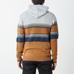 Multi Striped Pullover Hooded Sweater // Multicolor (XL)