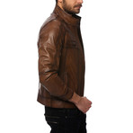 Crane Leather Jacket // Brown (XL)