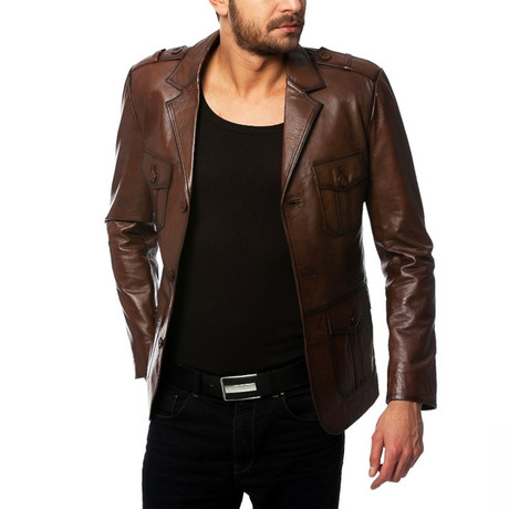 Passerine Leather Jacket // Tobacco (XS)