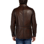 Passerine Leather Jacket // Brown (XL)