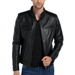 Swan Leather Jacket // Black (3XL)