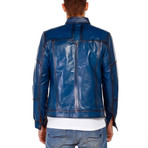 Raven Leather Jacket // Blue (M)