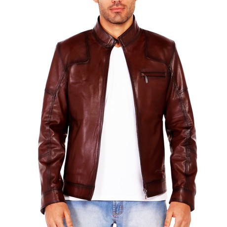 Ibis Leather Jacket // Brown (XS)