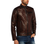Skuas Leather Jacket // Bordeaux (XL)