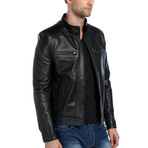 Swan Leather Jacket // Black (XL)