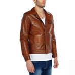 Finch Leather Jacket // Tobacco (S)