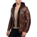 Heron Leather Jacket // Tobacco (S)