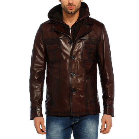 Heron Leather Jacket // Bordeaux (XS)