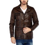 Passerine Leather Jacket // Brown (2XL)