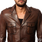 Passerine Leather Jacket // Tobacco (XL)