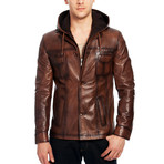 Heron Leather Jacket // Tobacco (M)