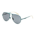 Gucci // GG0334S Men's Metal Sunglasses // Green + Gray