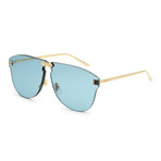 Unisex GG0354S Metal Sunglasses // Gold + Blue