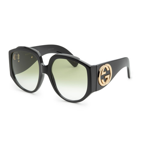 Gucci // GG0151S Women's Acetate Sunglasses // Black + Green